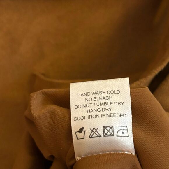 Lovers + Friends Brighton Faux Suede Brown Front Pocket Fully Lined Mini Skirt - Picture 8 of 8